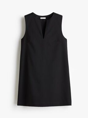 H&M Black Sleeveless V-Notch Shift Dress